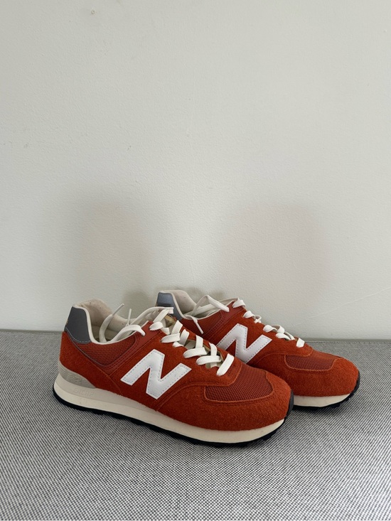 New Balance Shoes - New Balance Rust Orange Suede & Mesh Sneaker